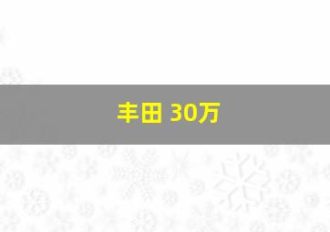 丰田 30万